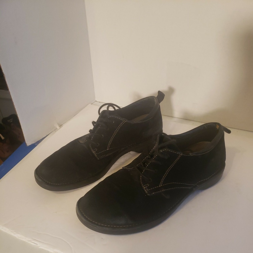 Bass shoes  Womens "Sassy" Leather‎ Black Suede Oxfords Shoes Lace Up Size 7.5 M